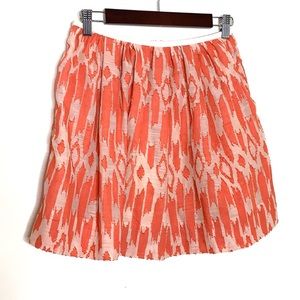 J. Crew Orange & Tan Ikat A-line Skirt